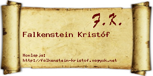 Falkenstein Kristóf névjegykártya